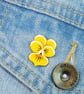 Pansy Brooch, Handmade Yellow Flower Pin, Mountain Pansy, Small Wildflower - Image 2