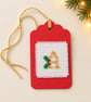 Hand-Stitched Christmas Initial Gift Tag with Holly - Image 2