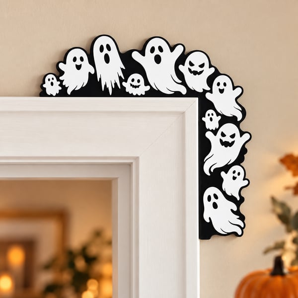 Halloween Ghost Corner Decoration – 3D Printed Door and Frame Decor