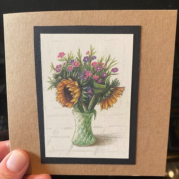 Vase of flowers card