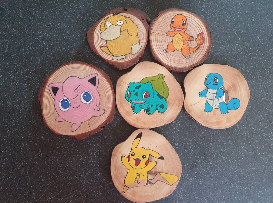 Hand made pokemon coasters - Folksy