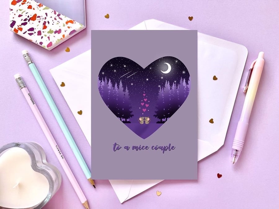 Cute Anniversary Greeting Card, Wedding Greeting Card.