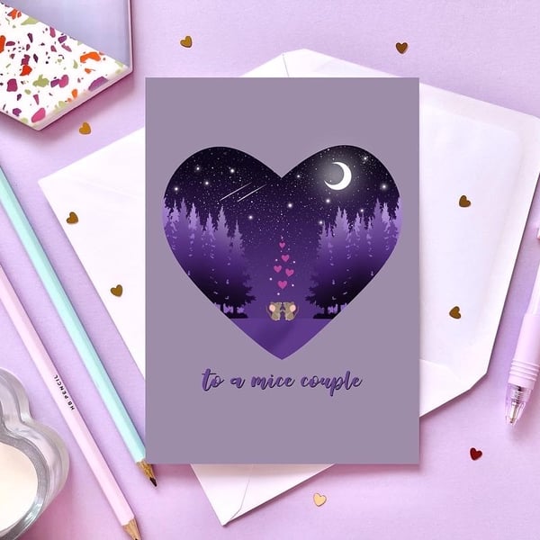 Cute Anniversary Greeting Card, Wedding Greeting Card.