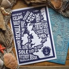 The Shipping Forecast - original linocut print- A3