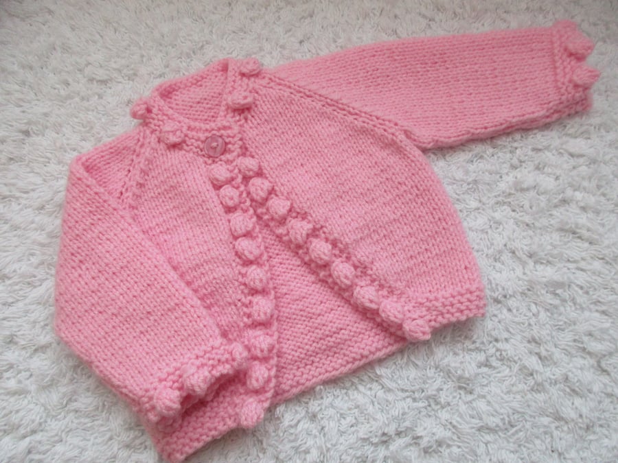 REDUCED 14" Baby Bobble Edged Cardigan