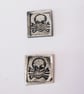 Buttons Black and white Square Porcelain Skull design. - Image 2