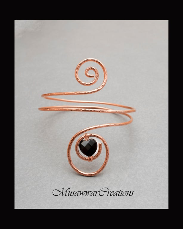 Brass SilverCopper wire Armlet, upper arm cuff, bracelet cuff, 