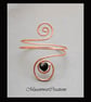 Copper wire Armlet, upper arm cuff, bracelet cuff, black agate - Image 1