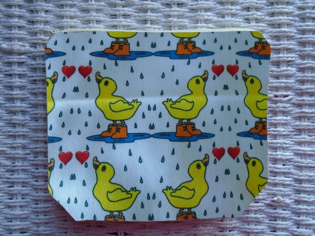 Love Ducks Make Up Bag or Large Pencil Case.
