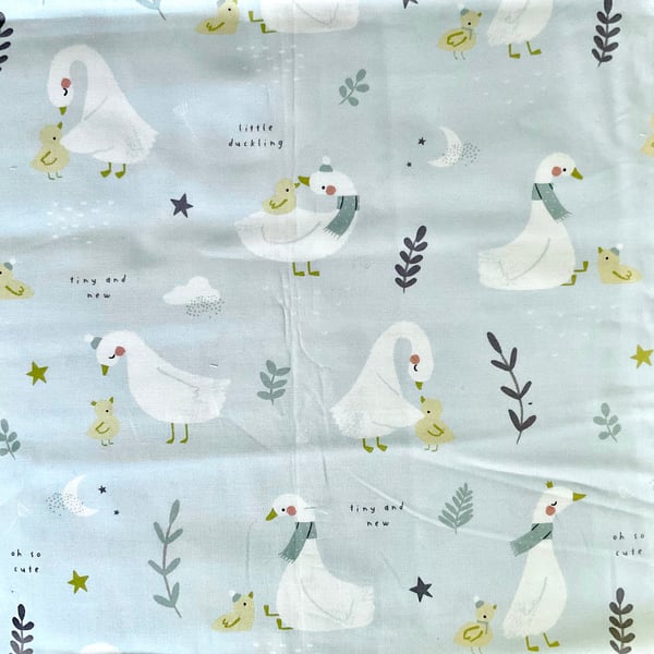 Half a Metre of Pale Blue Little Duckling Fabric