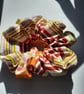 Multi coloured  stripey Hair Scrunchie - Image 5
