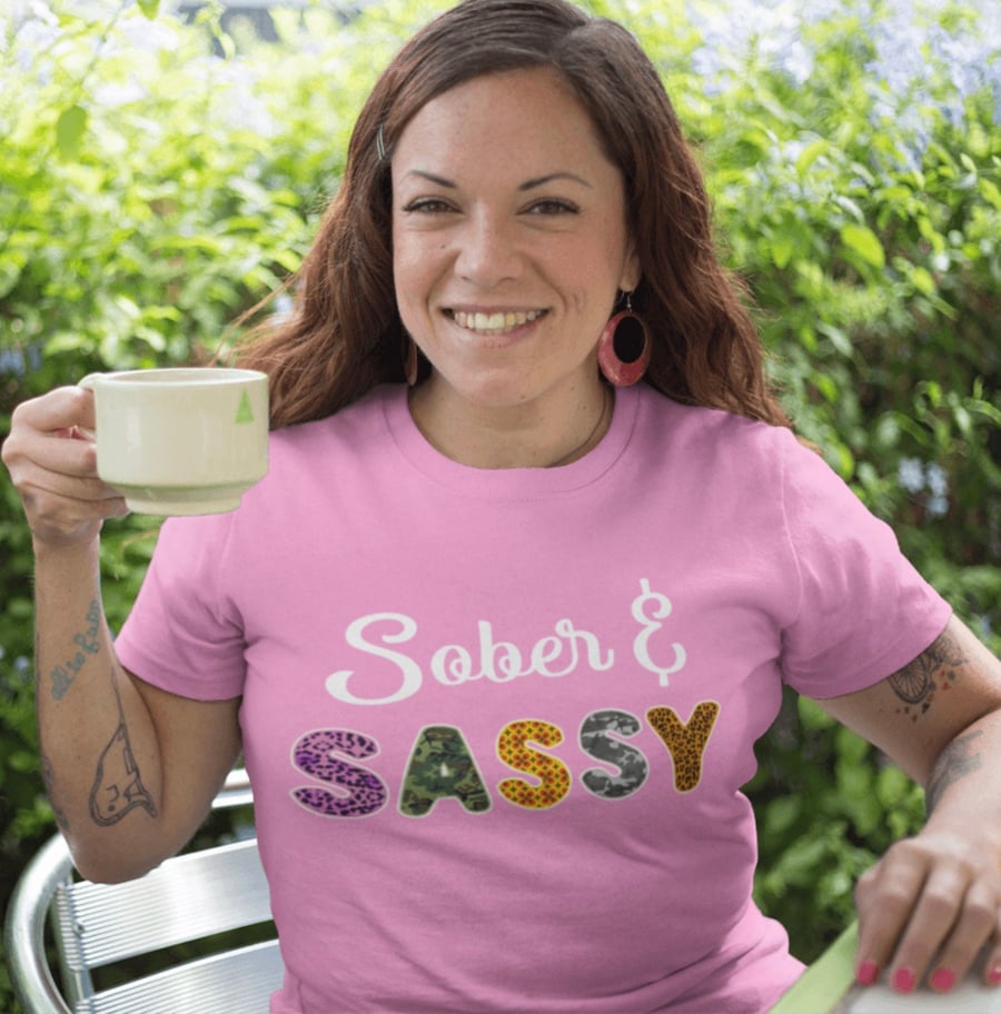 Sober & Sassy sober shirt, sober gift, Sobriety gift, AA gift for women, AA gift