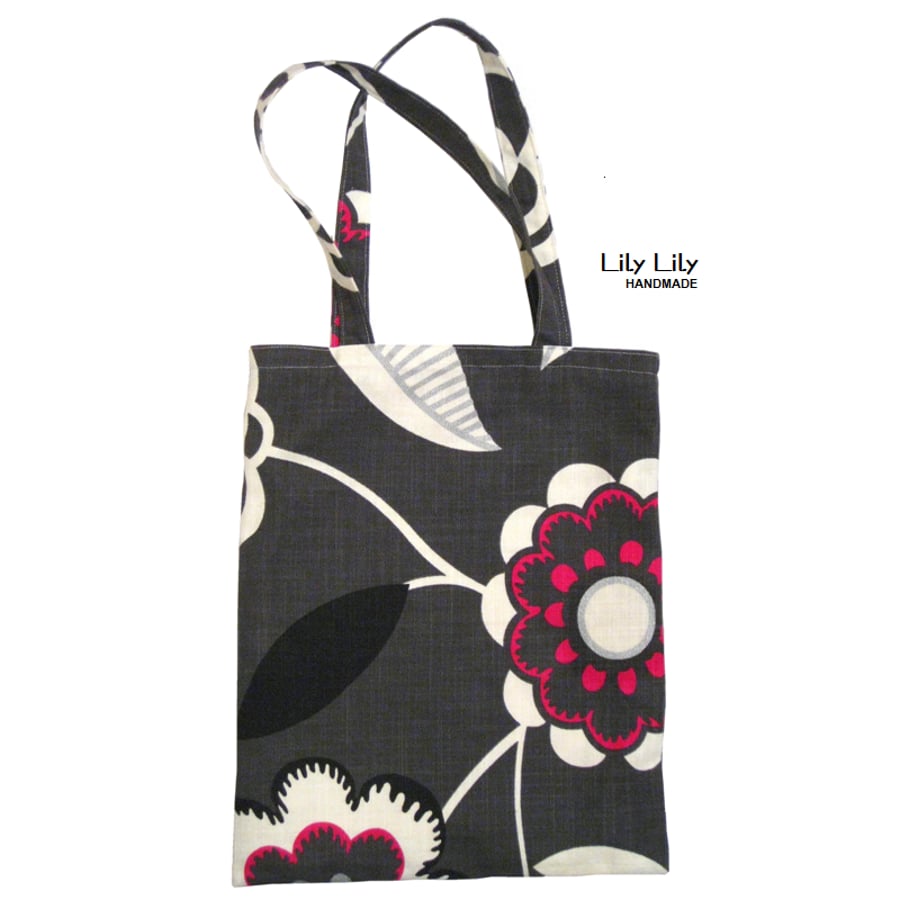 Tote Bag - Charcoal print - Free delivery