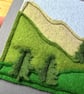 Scottish Hills - Felt and Freehand Embroidery Square Card - Image 3