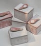 Blush pink salt box with spoon - Image 4