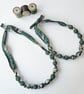 Green Tana Lawn Liberty Mid Century Inspired Print Fabric Necklace - Josie - Image 2