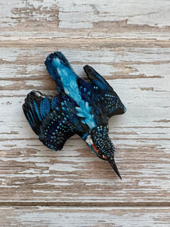 Kingfisher Wooden Magnet 
