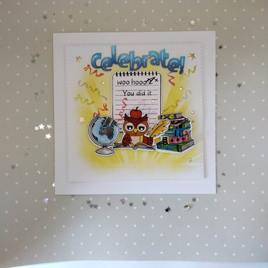 Hand-made, unique, luxury Graduation, Exam card