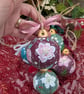Pink Hellebore (Christmas Rose) hand-painted ceramic Christmas bauble - Image 4