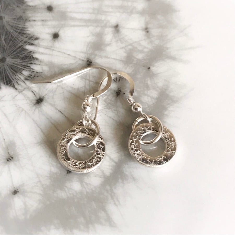 Fine Silver small hoop earrings,Polo earrings