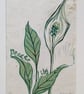 'Peace Lily' Reduction Linocut Print