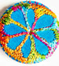 Buttons 1 inch button Hand Dyed Silks and Cottons Free Machine Embroidery Button
