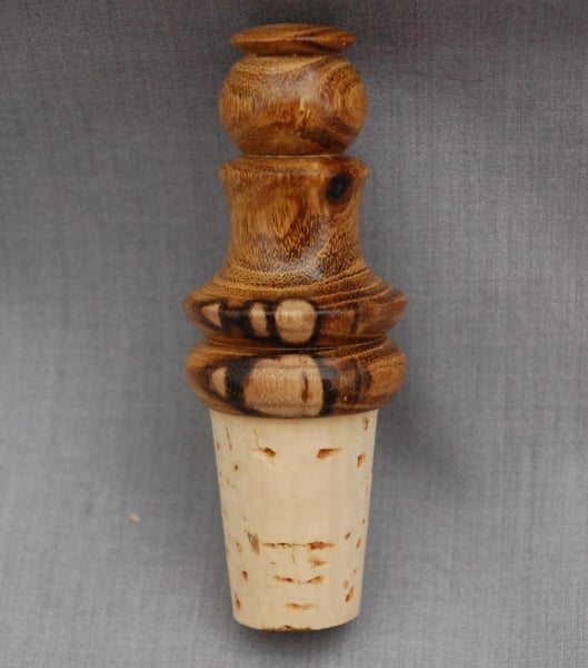 Bottle Stopper in Laburnum Wood