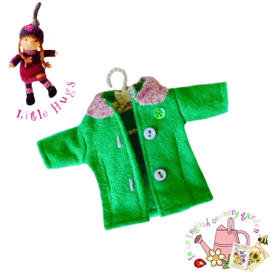 Green and Lavender Coat to fit the Little Hugs dolls and Baby Daisy