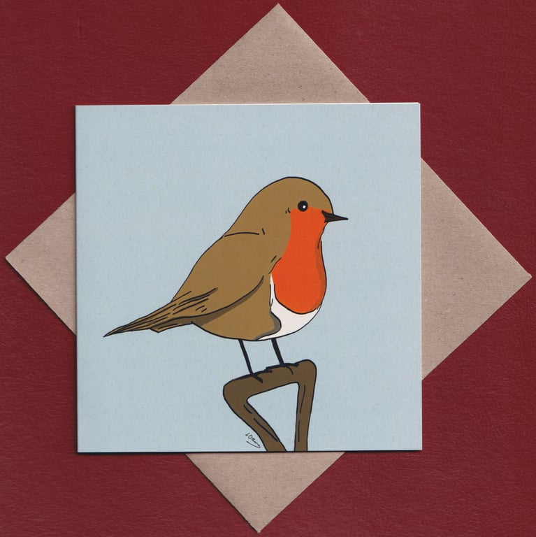 Greetings card - robin - birds