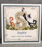 Personalised Initial Cat Card – Quirky Cats A-Z Birthday Card – Handmade Card - Image 1
