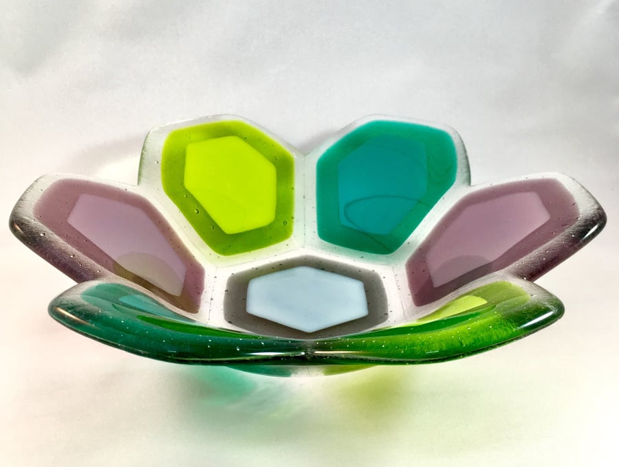 Hexagon Fused Glass Bowl