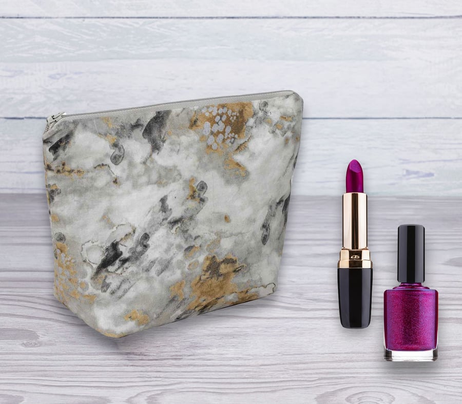 Cosmetic Bag, Make up Bag, Marble Design Cosmetic Bag-Grey, Cosmetic Bag-141