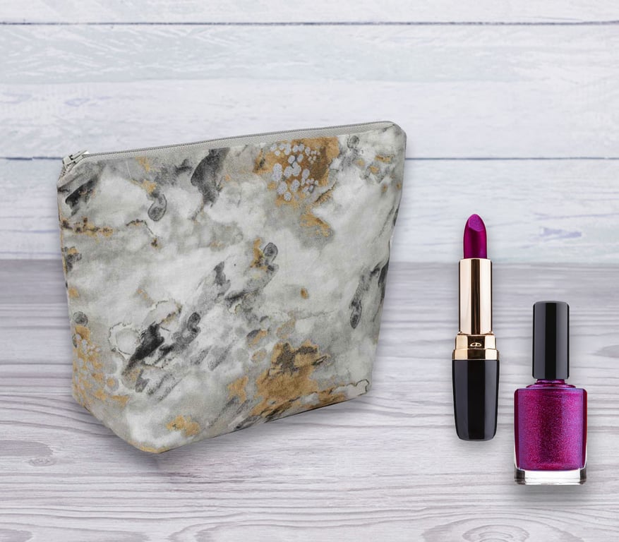 Cosmetic Bag, Make up Bag, Marble Design Cosmetic Bag-Grey, Cosmetic Bag-141