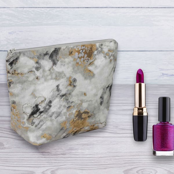 Cosmetic Bag, Make up Bag, Marble Design Cosmetic Bag-Grey, Cosmetic Bag-141