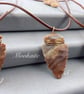 Raw Mookaite Jasper Arrowhead Pendant on Leather Cord Unisex - Image 4