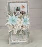 Handmade Christmas Card (42) Polar Bear & Winter Flowers - Image 1