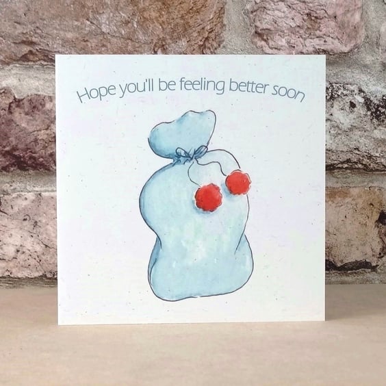 Get Well Card Hot Water Bottle Ecofriendly