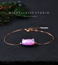 Large Purple 3D Fire Opal Cat Bracelet with 925 Sterling Silver CHain