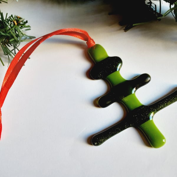 Fused Glass Christmas Tree Decoration 