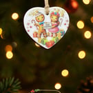 Handmade Ceramic Gingerbread Ornament Christmas Tree Decoration Keepsake Gift UK