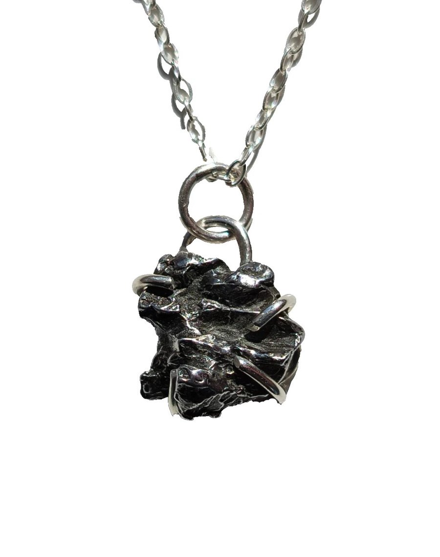Necklace Silver Meteorite Jewellery Gift Campo del Cielo Claw Set Pendant 925