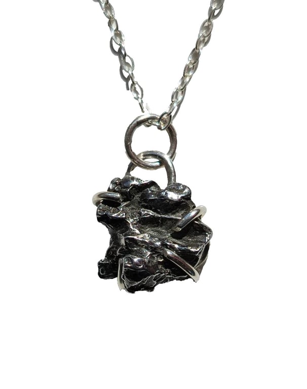 Necklace Silver Meteorite Jewellery Gift Campo del Cielo Claw Set Pendant 925