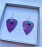 Artisan Upcycled Plectrum Earrings with Turquoise - The Color Purple