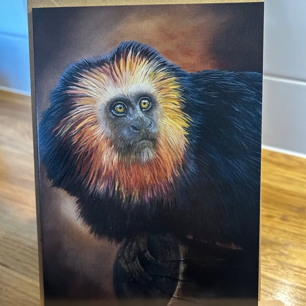 5x7 inch Golden Headed Tamarin Card