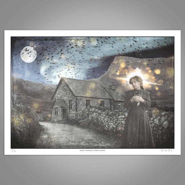 Mary's Sermon, Egryn Chapel - Giclée Print - David W. J. Lloyd - Wales Folklore
