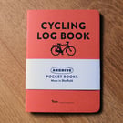 Single A6 ‘Cycling' pocket log book with typographic design cover