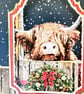 Handmade Highland Cow Christmas Card, Cute Scottish Festive Greeting  - Image 2