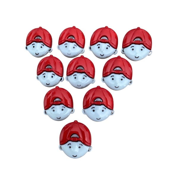 10 boy in red cap buttons 21mm