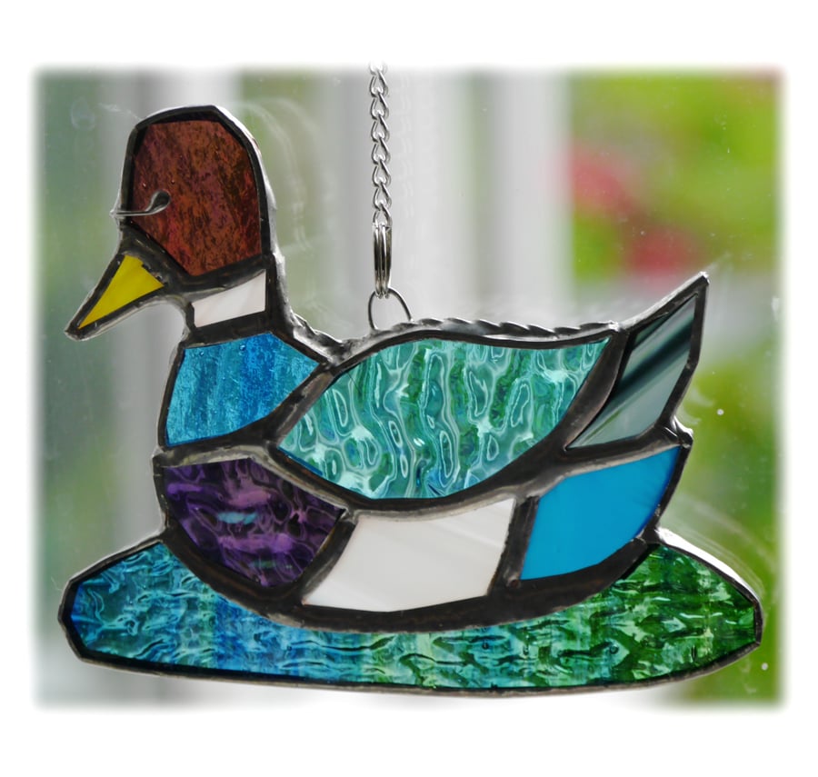 Duck Suncatcher Stained Glass Mallard Quack  025