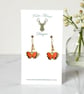 Charm Earrings - Orange Butterfly - Image 1